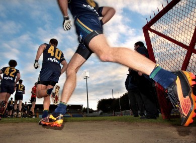 The Australian players run out for a training match this weke ahead of a the first Test in Limerick city tomorrow night