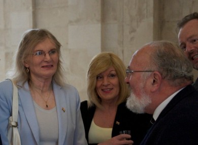 Louise Hannon (centre) with Dr Lydia Foy and Senator David Norris at the launch of the 2010 LGBTQ Pride