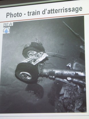 Pictures of the latest wreckage recovery were shown at a press conference in Paris yesterday.