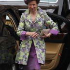 Queen Anne manages to balance a hat precariously on her legendary beehive.
