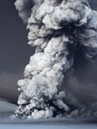 Smoke plumes from the volcano on Saturday
