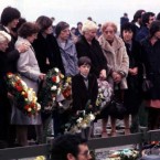 The family of Bobby Sands at his funeral in Milltown cemetery, 1981. Pic: Photocall Ireland
