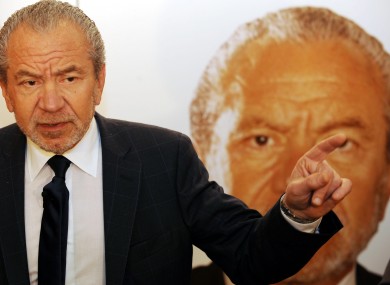 UK boss of The Apprentice Sir Alan Sugar