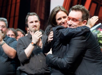 Reunited: Julie Taymor and Bono after last night's opening performance.