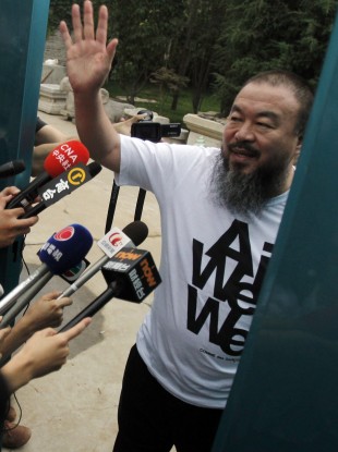 Ai Weiwei: Happy to say hello but unable to speak.