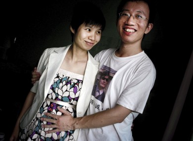 Reunited: Hu Jia and his wife in a picture from 2007.