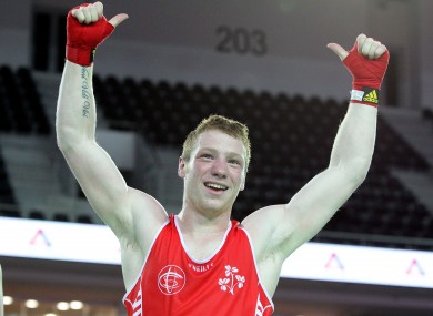 Moylette celebrates his victory.