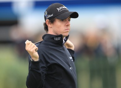 Rory McIlroy on the practice green yesterday.