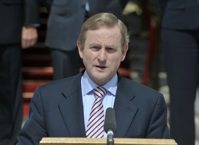 An Taoiseach Enda Kenny speaks to the media following the launch of the Strategy for the International Financial Services Industry in Ireland 2011- 2016 at Government Buildings