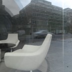 A beautiful refurbished office space near Stephen's Green which has never been in use by the look of it. The luxury chairs now appear to be out on the pavement, reminding me strangely of famine eviction scenes with the furniture turned out into the fields.