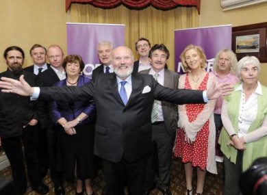 David Norris with some of the supporters who said they would nominate him for the presidential race on 21 July.