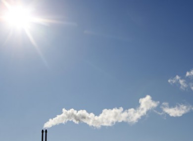 Smoke rises from the incinerator in Portsmouth, UK.