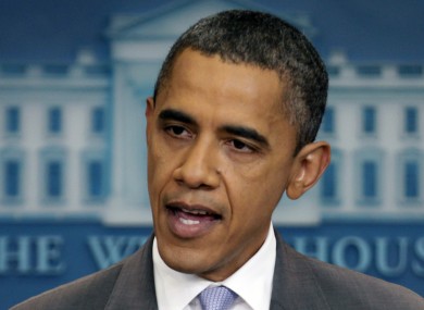 Obama briefs the press on the deal on Sunday.