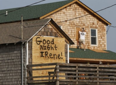One North Carolina resident leaves a message for Hurricane Irene while preparing for the storm.
