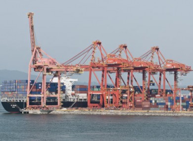 File photo of goods' containers in Dublin Docks