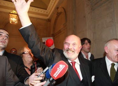 David Norris this evening after winning the support of Dublin City Council.