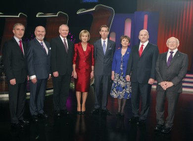 The presidential nominees with Late Late Show host Ryan Tubridy in RTE's studios this evening.