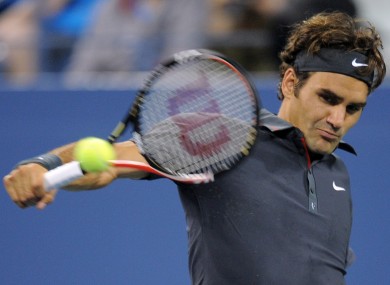 Still got it: Federer cruised past Juan Monaco in the fourth round 6-1, 6-2, 6-0.