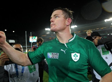 Brian O'Driscoll celebrates after the game.