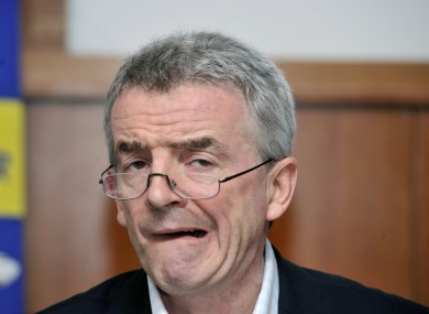 Ryanair chief Michael O'Leary pictured at the company's Annual General Meeting today.
