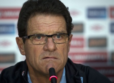 Capello was not happy after the striker was sent off against Montenegro on Friday.