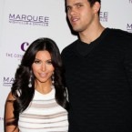 Kim Kardashian and her husband Kris at her birthday celebration in Las Vegas, just over a week ago. Kardashian filed for divorce at the weekend. (pic: AJM/EMPICS Entertainment)