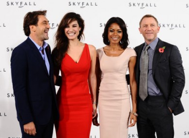 Skyfall cast members Javier Bardem, Berenice Marlohe, Naomie Harris and Daniel Craig.