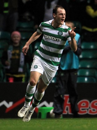 Anthony Stokes celebrates notching his second last night.