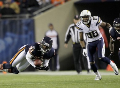 Corey Graham intercepts a pass.