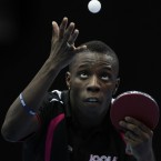 Great Britain's Darius Knight during his game against Tzu-Hsiang Hung during the ITTF Pro Tour Grand Finals at the Excel Arena, London.