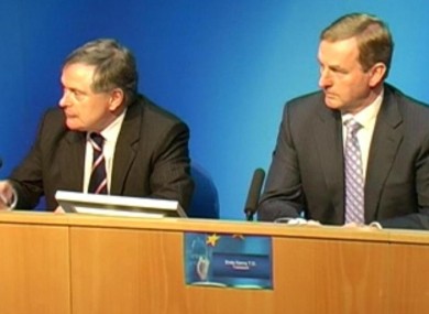 Brendan Howlin and Enda Kenny taking announcements today