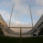 The Aviva Stadium tried out their American Football posts as part of their preparations to stage the Navy v Notre Dame game next September.