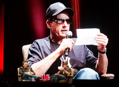 Charlie Sheen on stage in New York