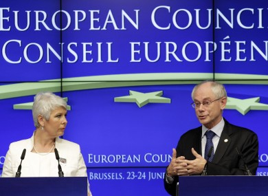 Croatian prime minister Jadranka Kosor and EU Council president Herman van Rompuy: pending a public referendum, Croatia will become the EU's 28th member in 2013.