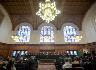 A general view of the Great Hall of Justice where the International Court of Justice delivered its ruling today.