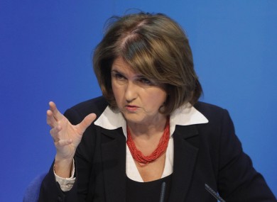 Joan Burton at a press conference following the budget announcement yesterday.