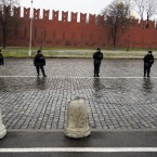 Police guard the Red Square area during the protest (AP Photo/Sergey Ponomarev)