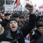Protesters shout anti-Putin slogans (AP Photo/Mikhail Metzel)