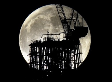 The moon rising behind The Shard in London earlier this month
