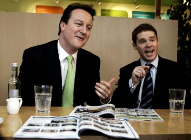 File photo dated 27/03/06 of Prime Minsiter David Cameron (left) with Conservative MP Aidan Burley
