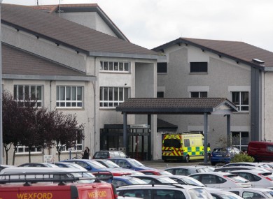 File photo of Wexford General Hospital where a female passenger was taken after today's crash outside New Ross in which the female driver died