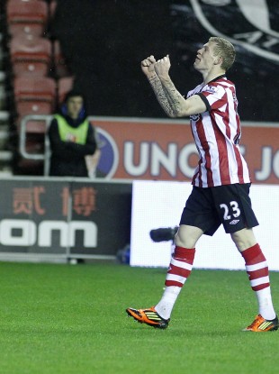 James McClean celebrates his goal.