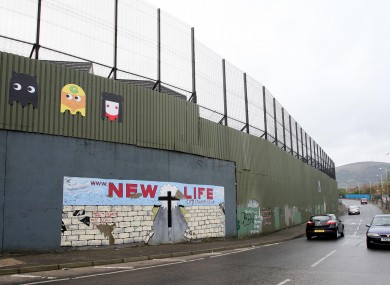 Belfast's largest 'Peace Wall', at Cuper Way in West Belfast.