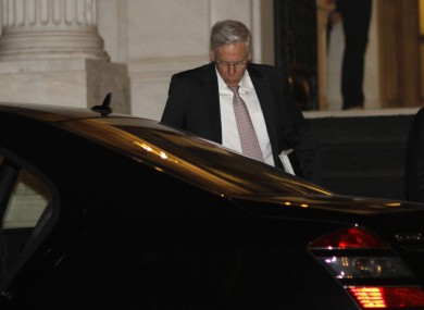 Creditors' representative Charles Dallara leaving the talks earlier this week