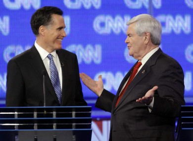 Polls show Gingrich (right) closing in on Romney (left) in South Carolina.