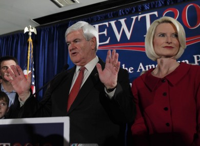 Newt Gingrich and his wife Callista last night