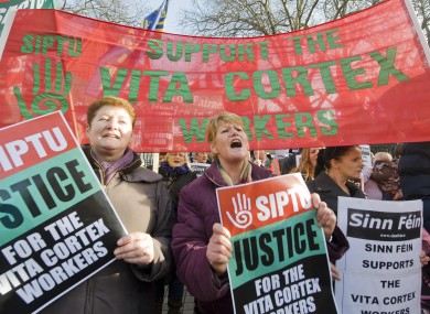 Supporters of the Vita Cortex workers at a rally in Dublin last weekend