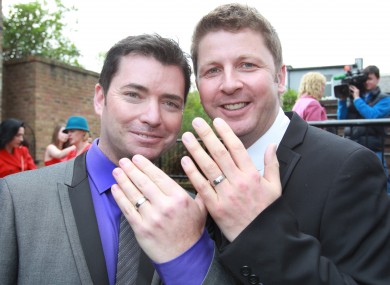 Barry Dignam and Hugh Walsh were the first male couple in Ireland to enter a civil partnership last April.