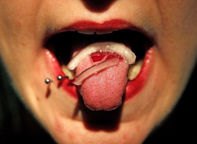 Pauline Vierne with onions on her tongue at the Science Gallery, Dublin's 'Edible' exhibition