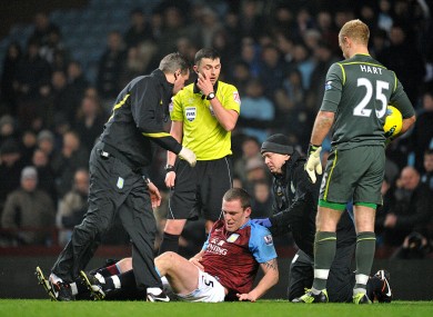 Worryingly for Villa and Ireland, Richard Dunne was taken off late in the game with a shoulder injury.